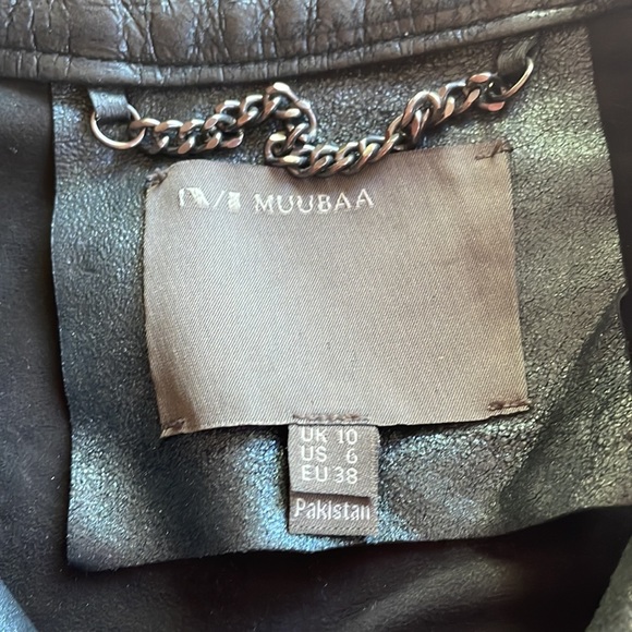 MUUBAA sz6 suede leather moto jacket iridescent - Picture 2 of 8
